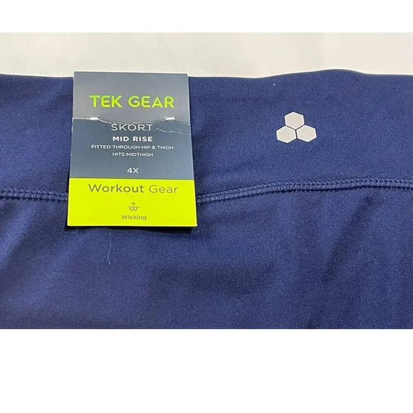 NWT Tek Gear Workout Womens Navy Blue Midrise Skort 4X, Fits Mid Thigh - Picture 5 of 5
